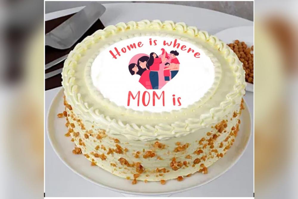 Buy Online or Send a delicious Mothers Day Special Butterscotch Photo Cake anywhere in Delhi, Gurgaon, Noida, NCR, Bangalore, Jaipur