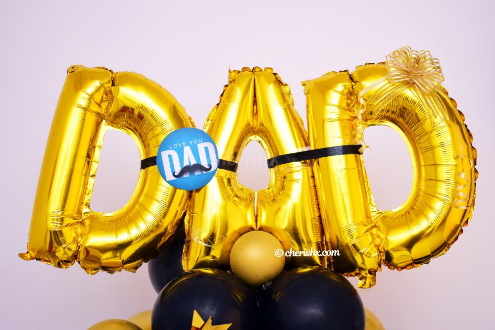 Make your father overwhelmed with joy by gifting CherishX''s  Father's Day "DAD" Balloon Bunch!