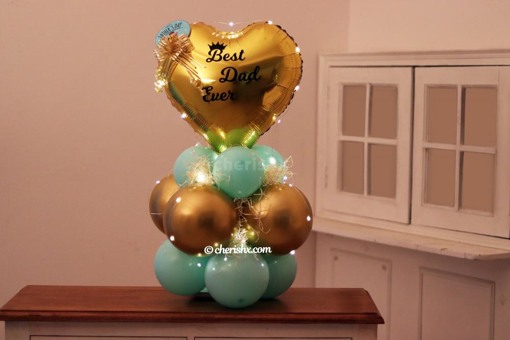 A bright balloon bunch curated for Father's day by CherishX!