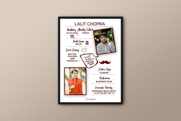 Book a wonderful Frame for your father's birthday or on father's day!