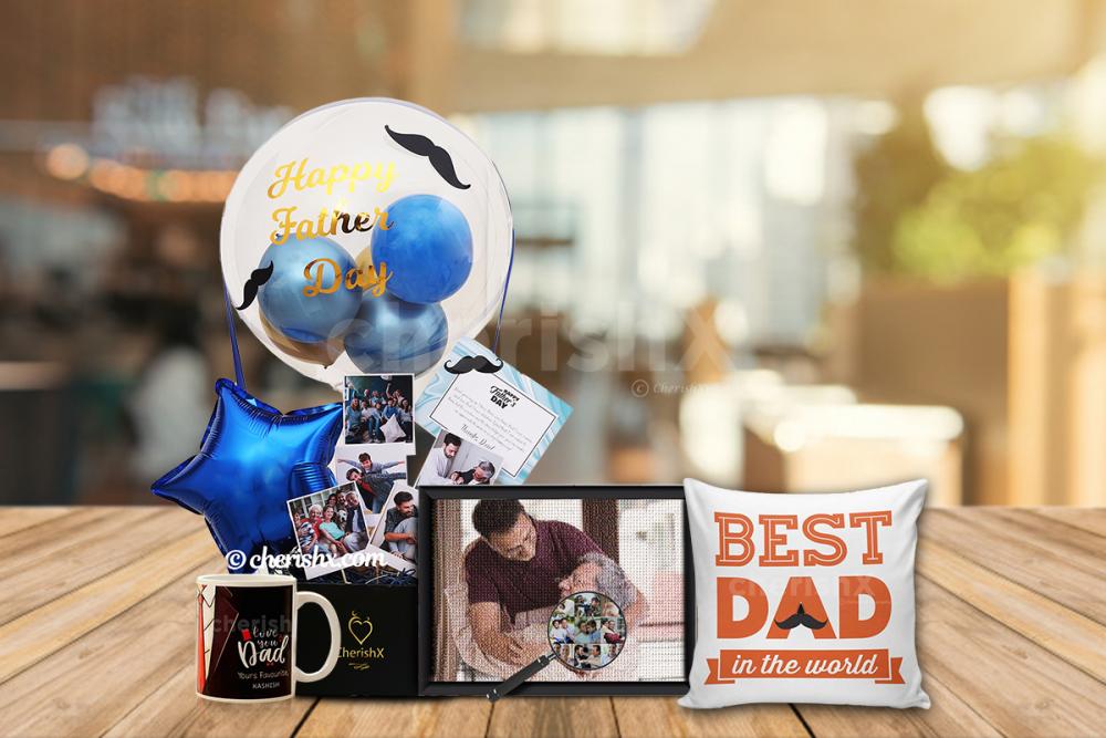 Wish your father a happy father's day with CherishX's Balloon Bucket Father's Day Hamper!