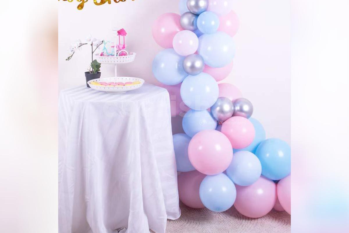 Gift the mom-to-be a pleasant surprise by booking CherishX's Pastel Balloons Baby shower decor!