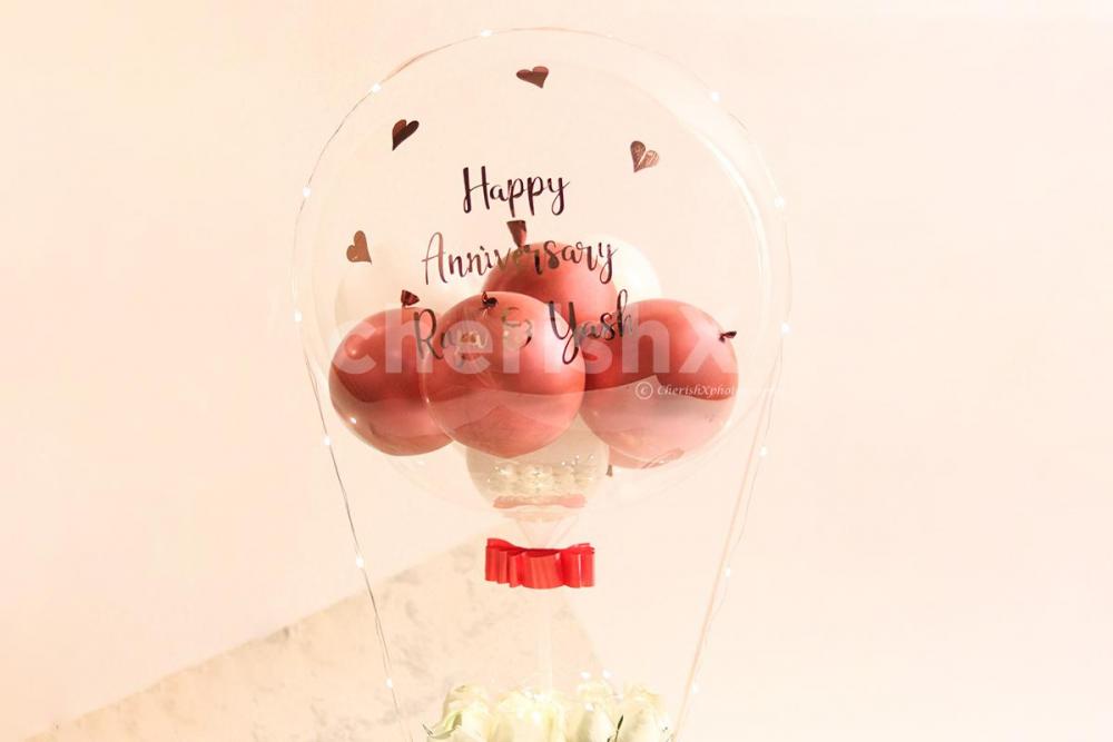 Personalised Message on the Bubble Balloon Bouquet