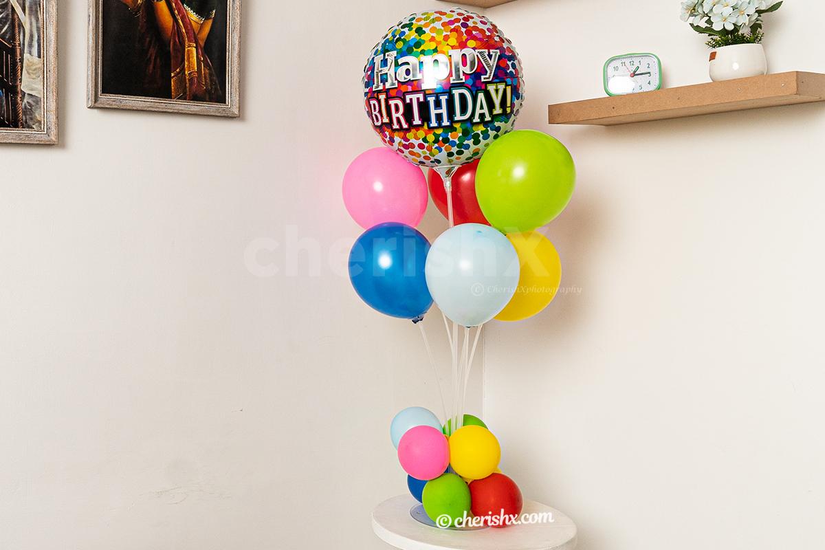 A colourful balloon bouquet to enhance your birthday party ...