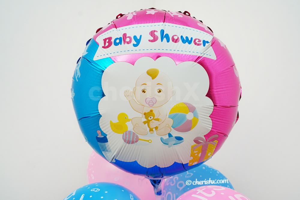 Gift your close ones this pretty baby shower balloon bouquet.