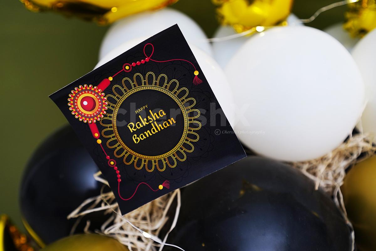 Raksha Bandhan Messages attached with BHAI Balloon Bouquets.