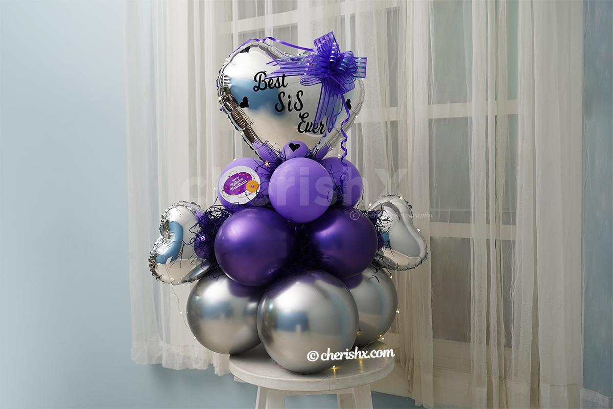 An elegant Best SIS Lavender Balloon Bouquet by CherishX!