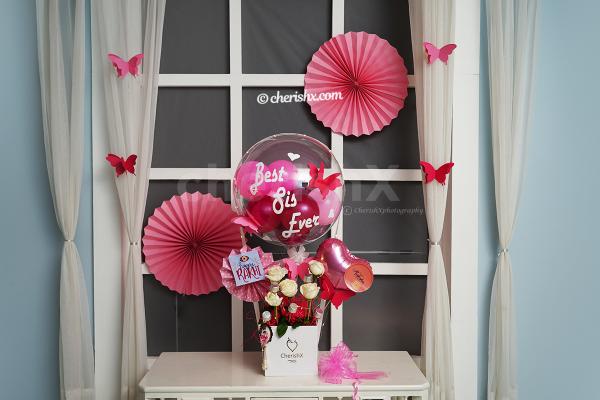 Make your celebrations merrier with CherishX's Pink Balloon Bouquet.