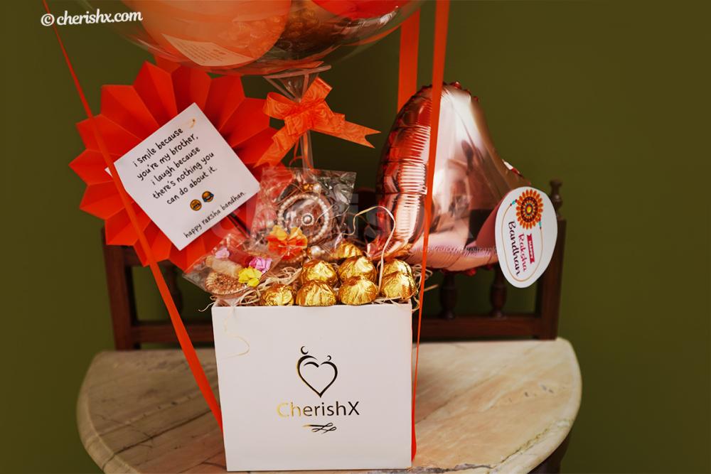 Make the day special by celebrating Raksha Bandhan with CherishX's Rakhi Balloon Bouquet.