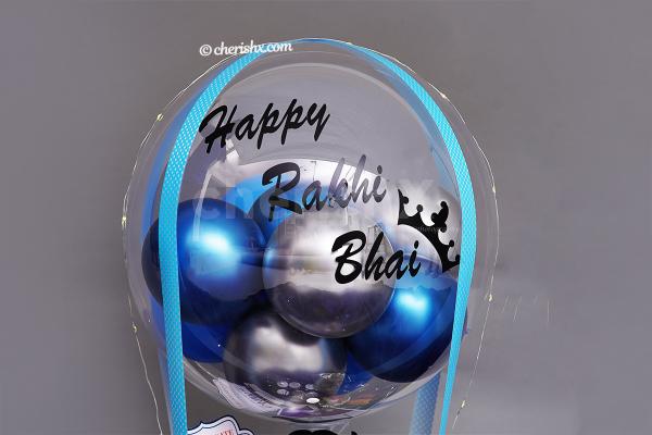 Surprise your loving brother with CherishX's Beautiful Rakhi Balloon Bucket.