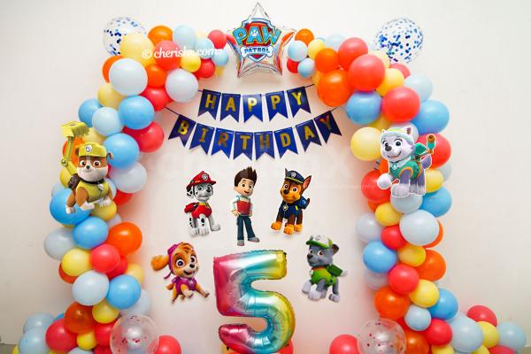 Surprise your child on his/her birthday with this colourful PAW Patrol Themed birthday decor!