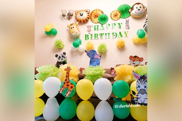 Jungle Themed Table Decor by CherishX for your kid's birthday party