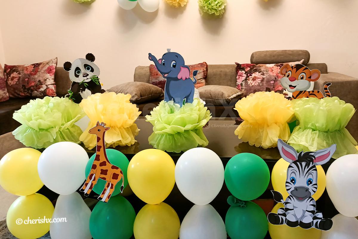 Jungle Themed Table Decor by CherishX for your kid's birthday party