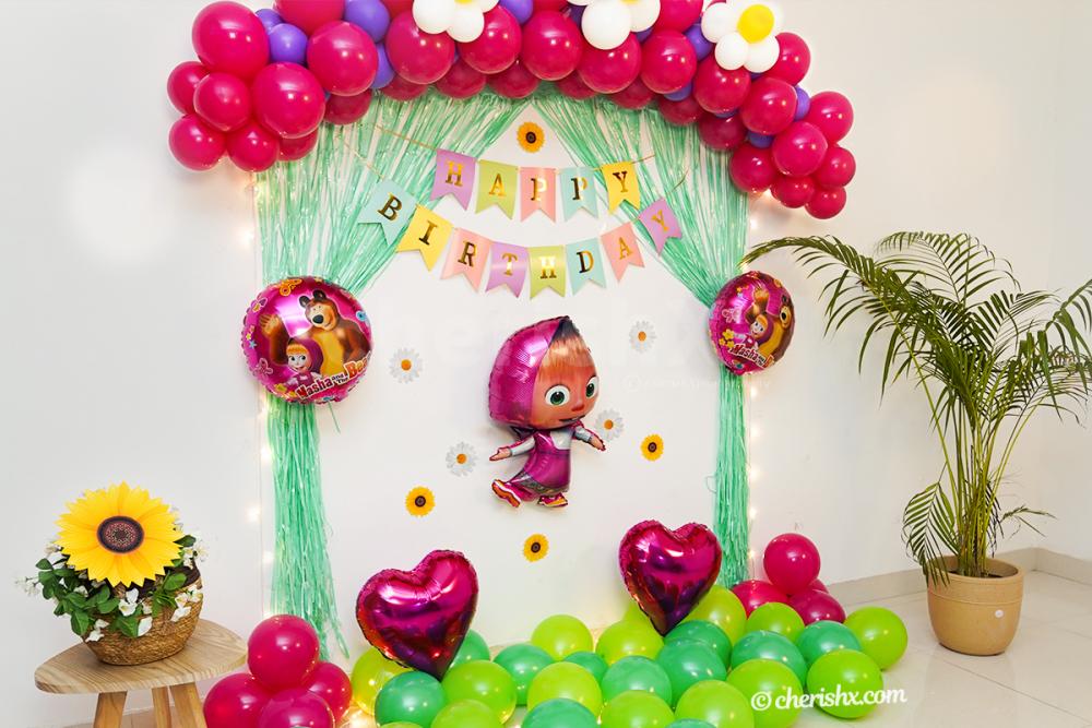 Surprise your kid on his/her birthday with CherishX's exclusive Masha and Bear Birthday Surprise Decor!