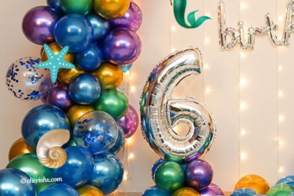 Happy birthday silver letter foil balloon.