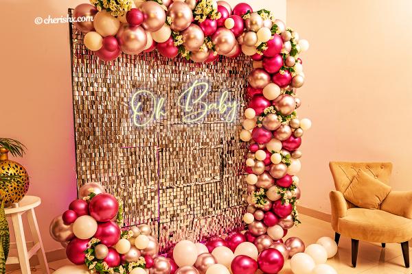 CherishX Baby Shower Decoration with Sequins Shimmer Wall Panel Decoration.