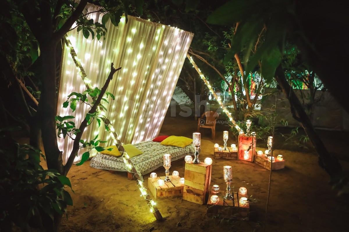 Plan a romantic escape with a Whimsical Canopy Dinner in Jaipur Jaipur