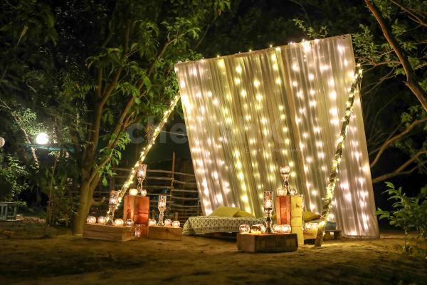 Candlelight dinner under the stars in kukas jaipur