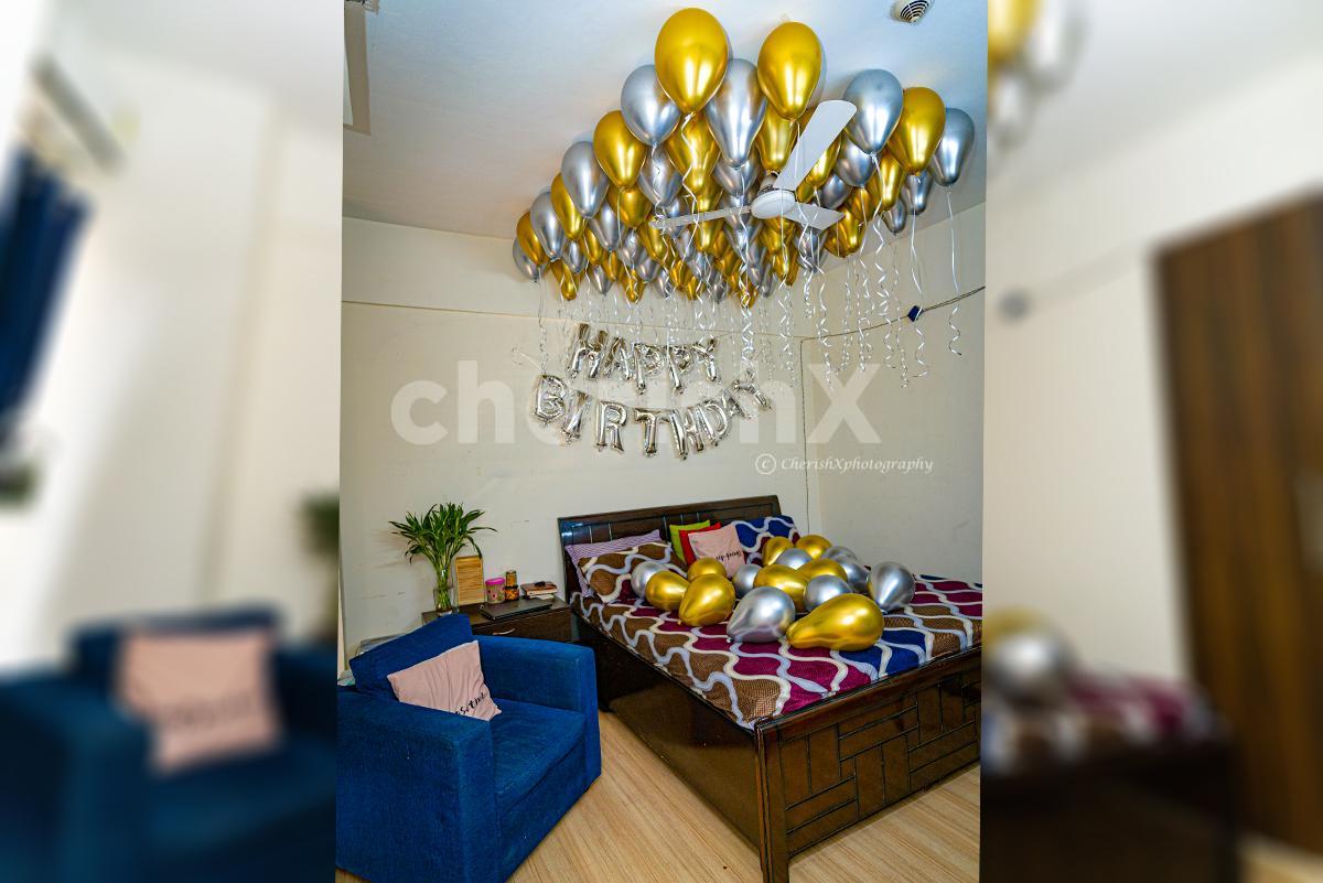 Golden Silver Chrome Balloon Decoration