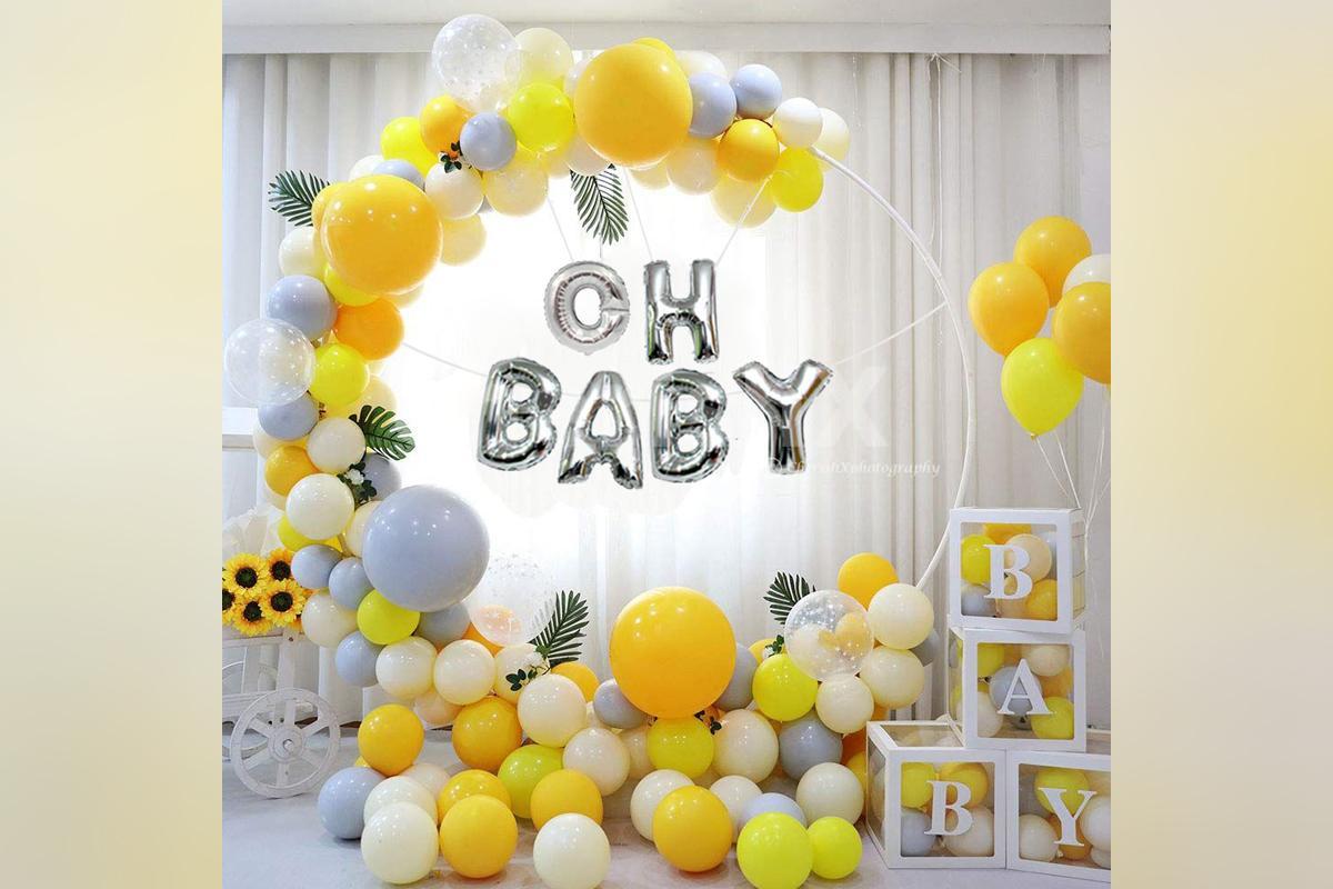 Gold & Yellow Ring Baby Shower Decor