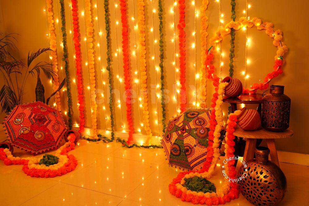 Make your Diwali Celebrations beautiful with CherishX's Festive Umbrella and Flower Garlands Decor!
