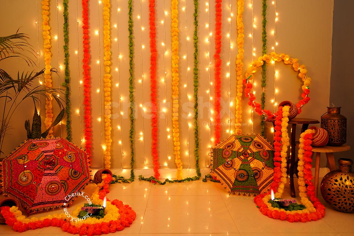 Add beauty to your Diwali Celebrations with CherishX's Umbrella and Flower Garlands Decor!