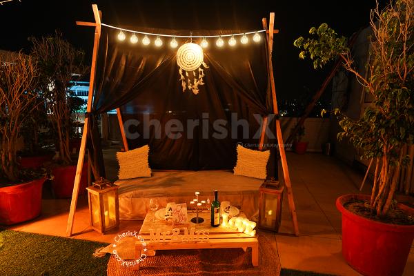 Romantic Cabana set up for proposal by CherishX.