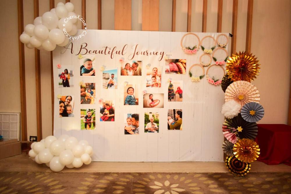 Journey Flex with photos included in the Dreamy Cloud Themed Birthday Decor!