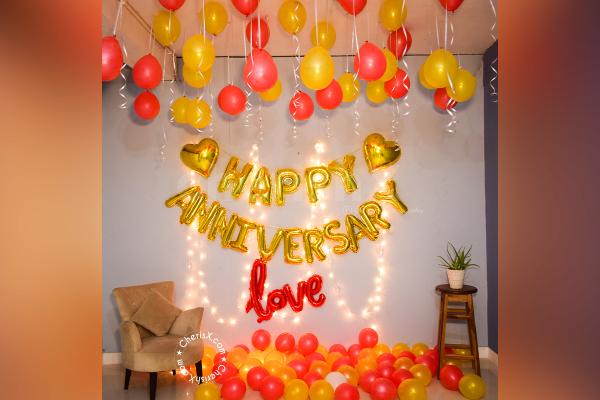 Make way for this Gorgeous Anniversary Decor by CherishX at your home, Room or Hall.