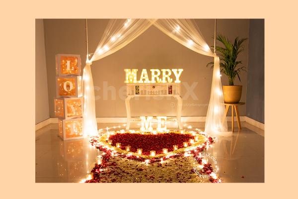 Surprise your better half with this beautiful proposal set up!