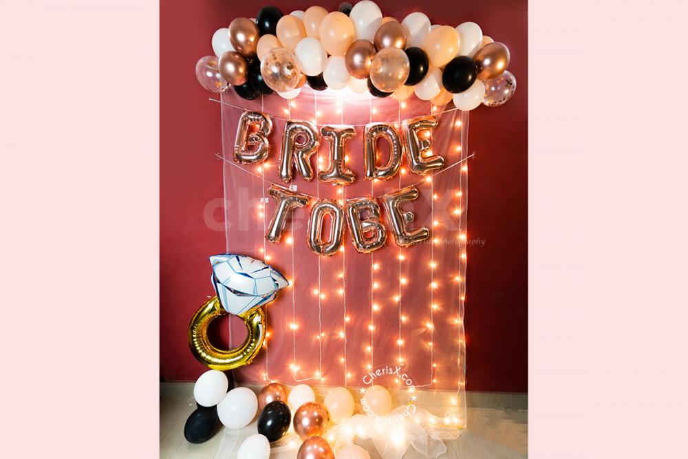Give your close ones a beautiful Surprise Bachelorette Party by booking CherishX's Rose Gold Balloon Decoration!