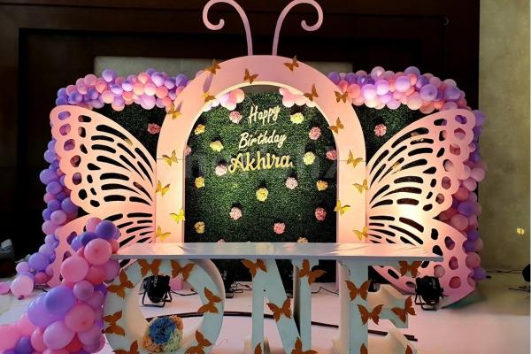 A Grand Butterfly 3D theme Decoration by CherishX in Hyderabad.