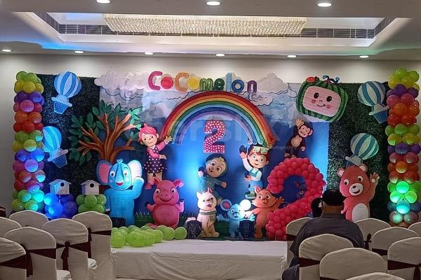 A Grand Cocomelon theme Decoration by CherishX in Hyderabad.