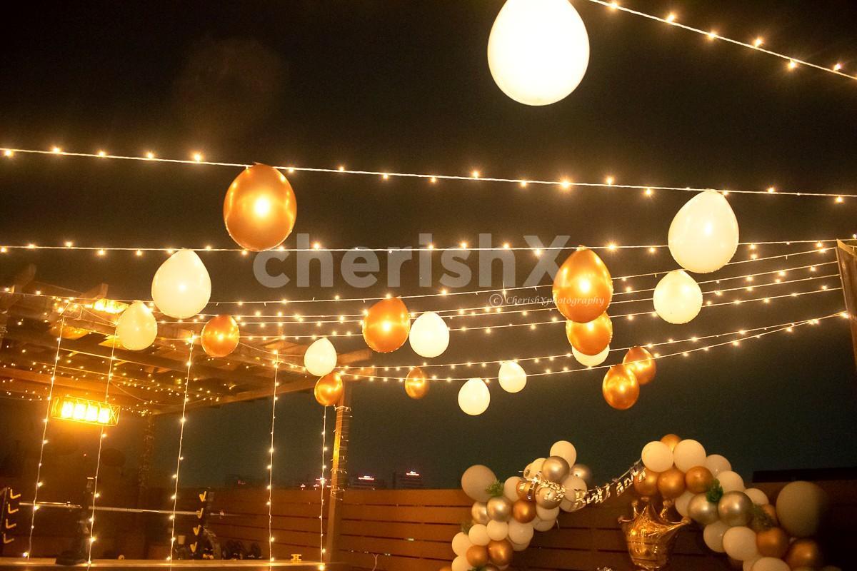 Beautiful Birthday Decorations on Terrace / Rooftop or Open Area with
