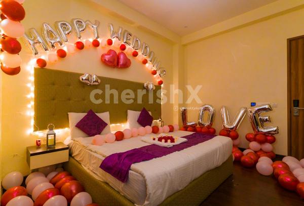 Decorations are attractive and having it on your first night can create a lot of impact! This is why CherishX brings you the special Happy Wedding First Night Decor for a special time!