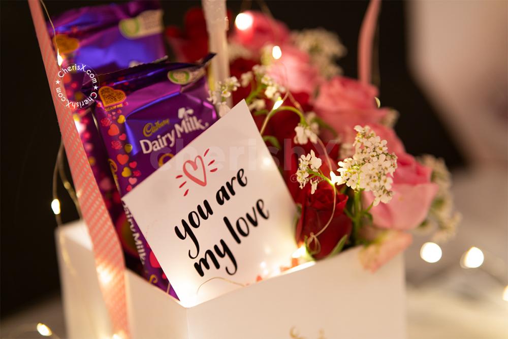 Surprise your partner this Valentine's Day with CherishX's Exclusive Candy Flowers Balloon Bucket Gift!