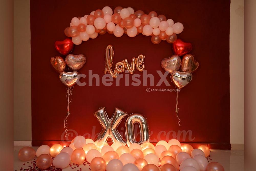 Rosegold Balloon Decoration for Birthday or Anniversary