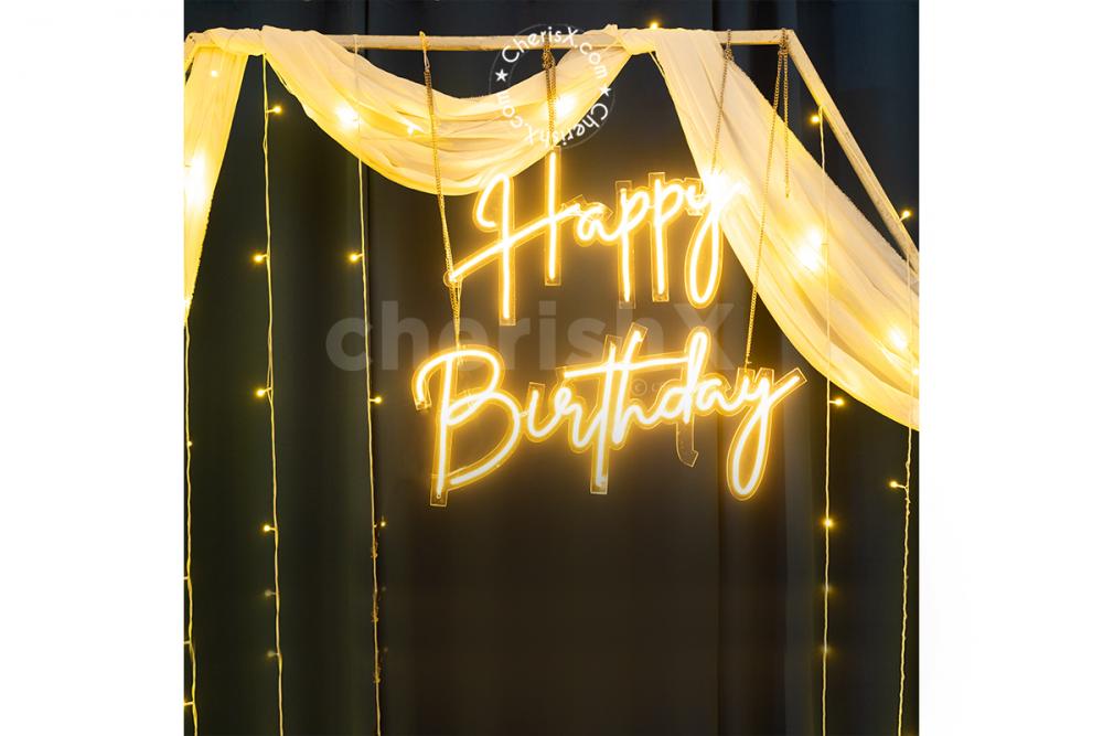 Surprise your close ones with CherishX's White Neon Birthday Decor.