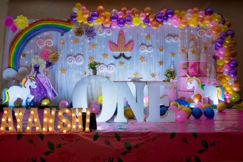 A Unique Princess Castle Theme Decoration for Kid's Birthday, Baby Showers, naming ceremony and more.