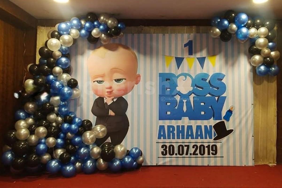 A Cute Boss Baby Theme Birthday Decoration in Hyderabad for your Baby Girl or Baby Boy’s