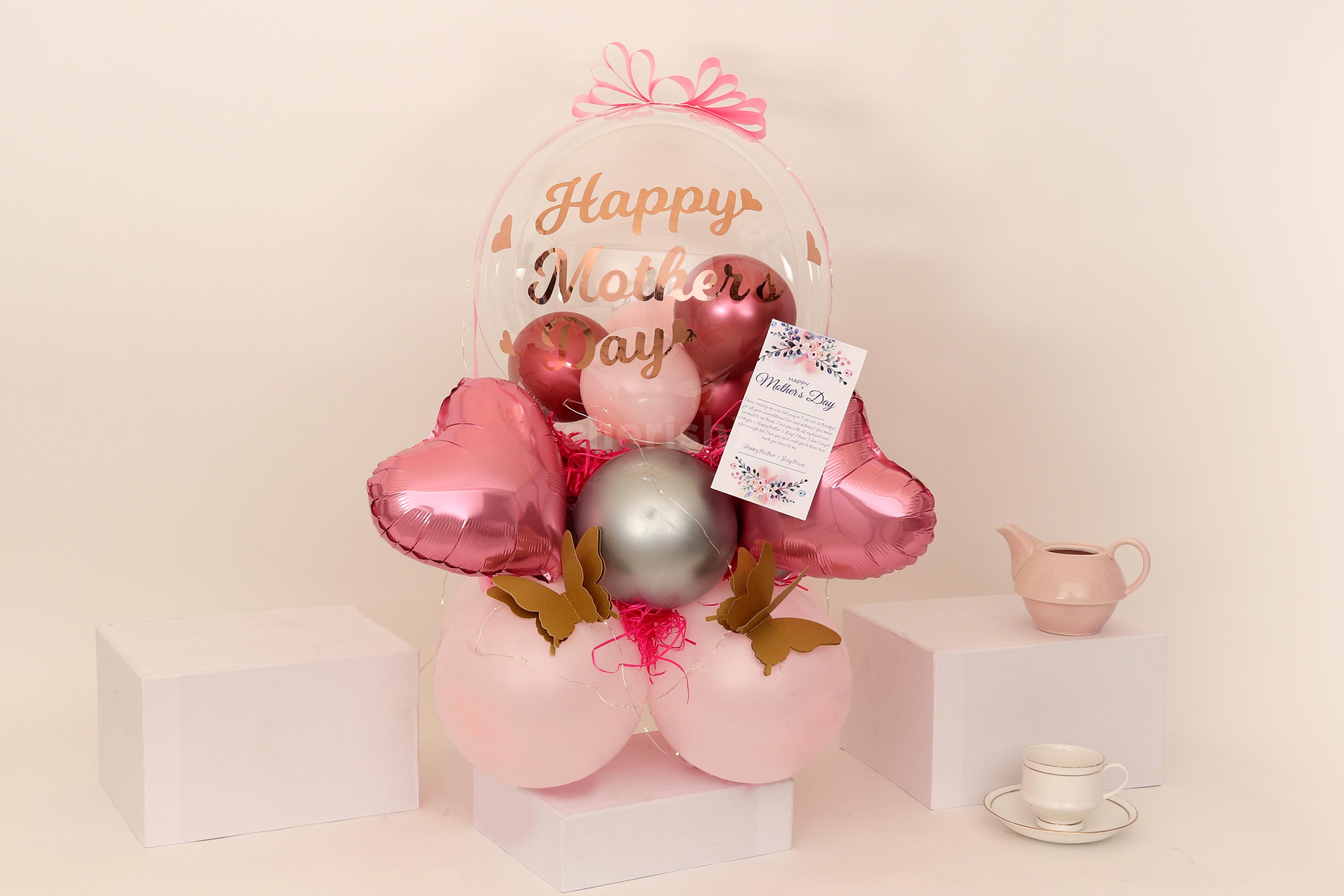 Pink Pastel and Chrome Balloon Bouquet
