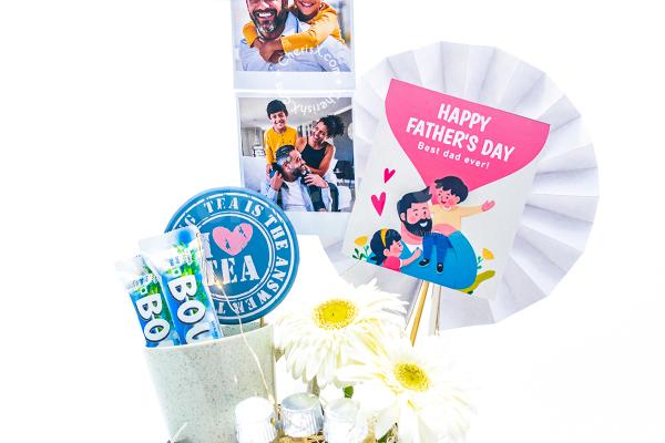 Celebrate Father's Day beautifully with CherishX's White Themed Balloon Bucket!