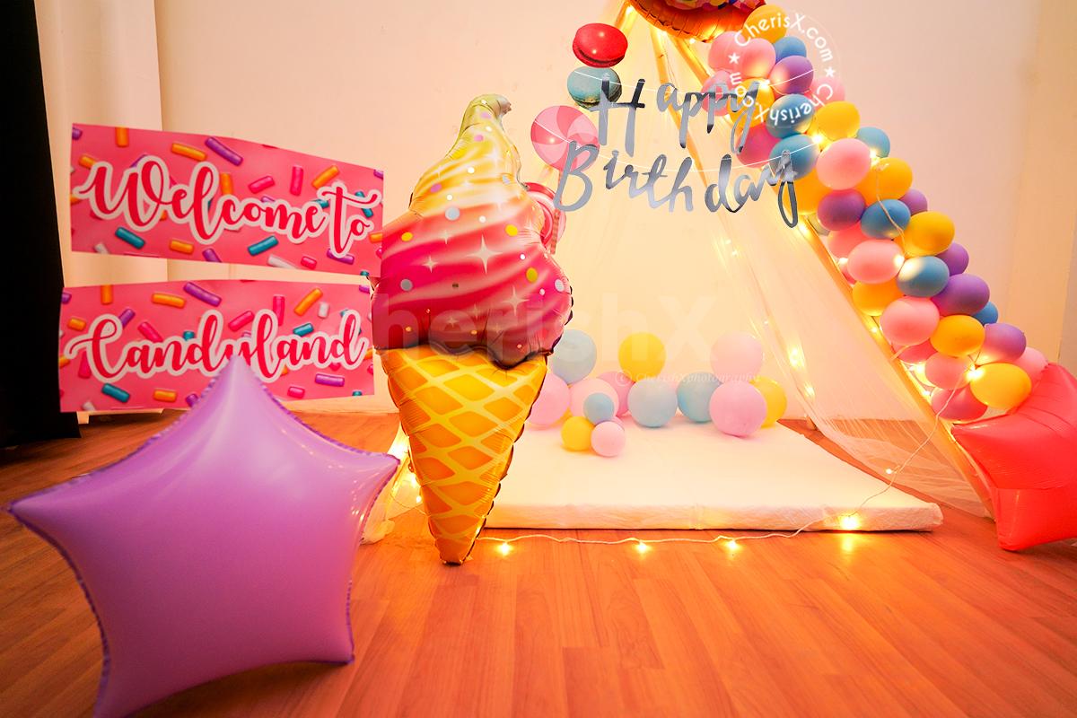 Candy Theme Kids Canopy Decor for your Kids Birthday in Delhi NCR