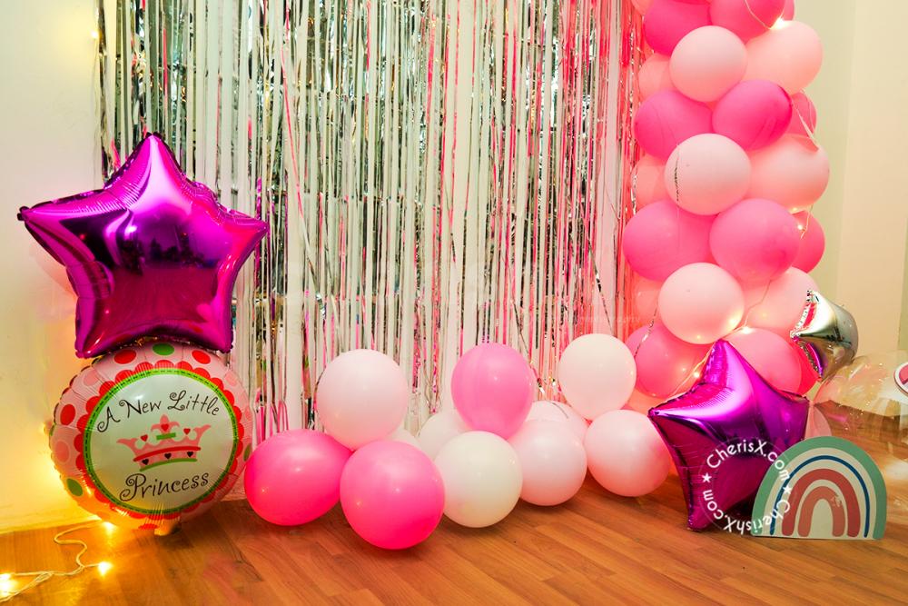 Arrange a beautiful function of naming or cradle ceremony with this gorgeous Pink Baby Themed Decor by CherishX!