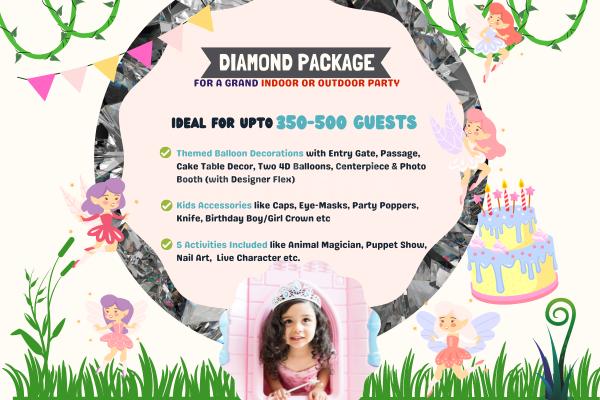 Get a fulfilling Diamond Package for your Kid's Grand Birthday Party.