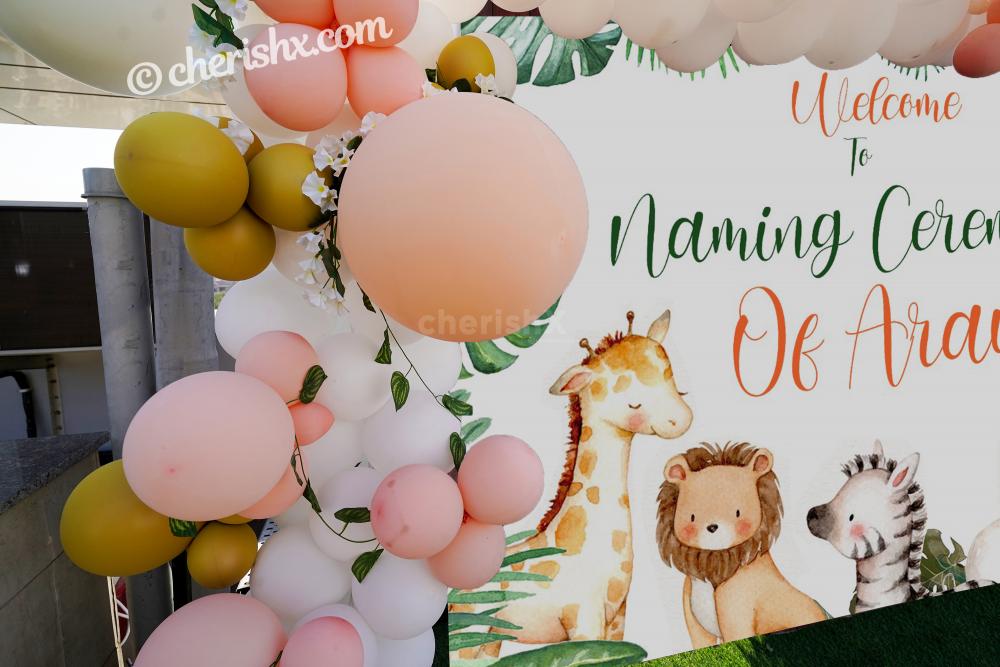 Jungle theme Naming Ceremony Decor for your baby's naming ceremony.