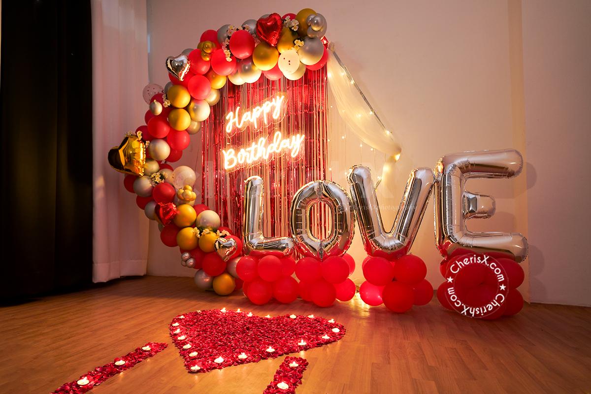 Wish a romantic happy birthday to your love with CherishX's Romantic Birthday Decor!