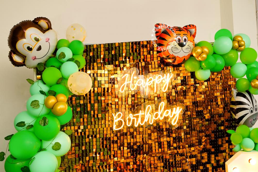 A Shimmer Golden Sequence Jungle Theme Decor by CherishX!