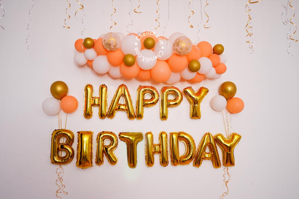 Celebrate birthdays, anniversaries and more with CherishX's White and Peach Balloon Decor.