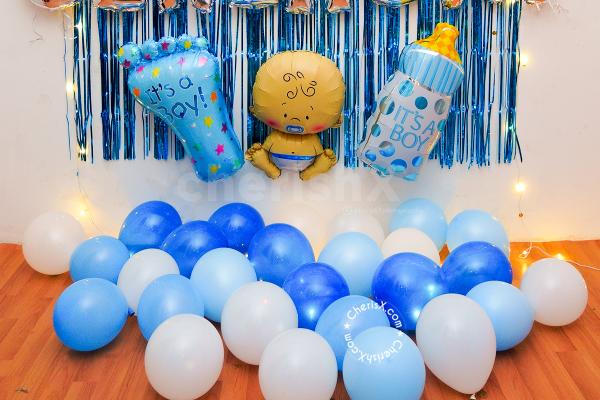 Let the ceremony for your baby boy be awesome with CherishX's Balloon Decoration.